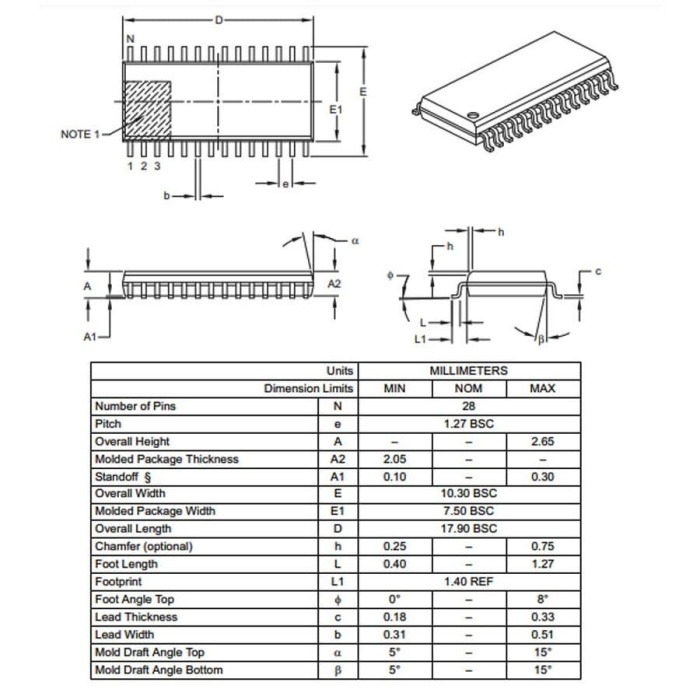 PIC18F26K80-I/SO SMD 8-Bit 64MHz Mikrodenetleyici SOIC-28