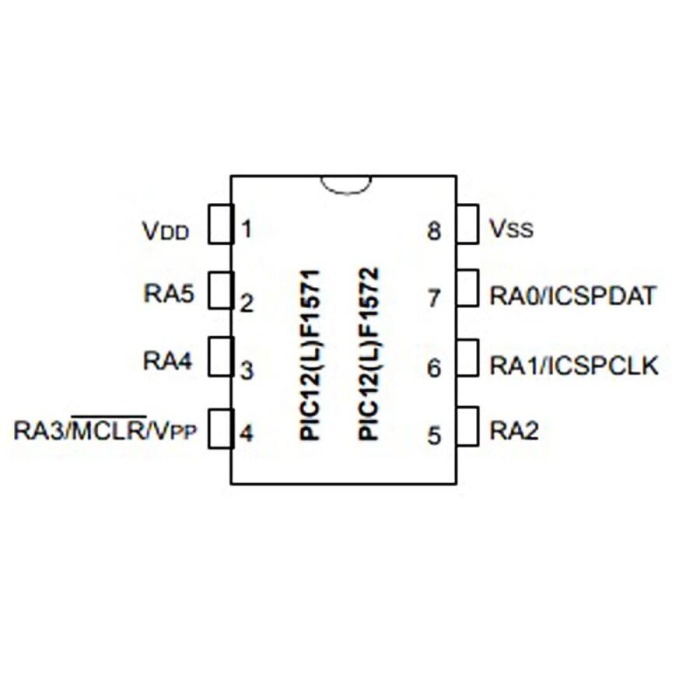 PIC12F1571-I/P 32Mhz 8-Bit Mikrodenetleyici Dip8