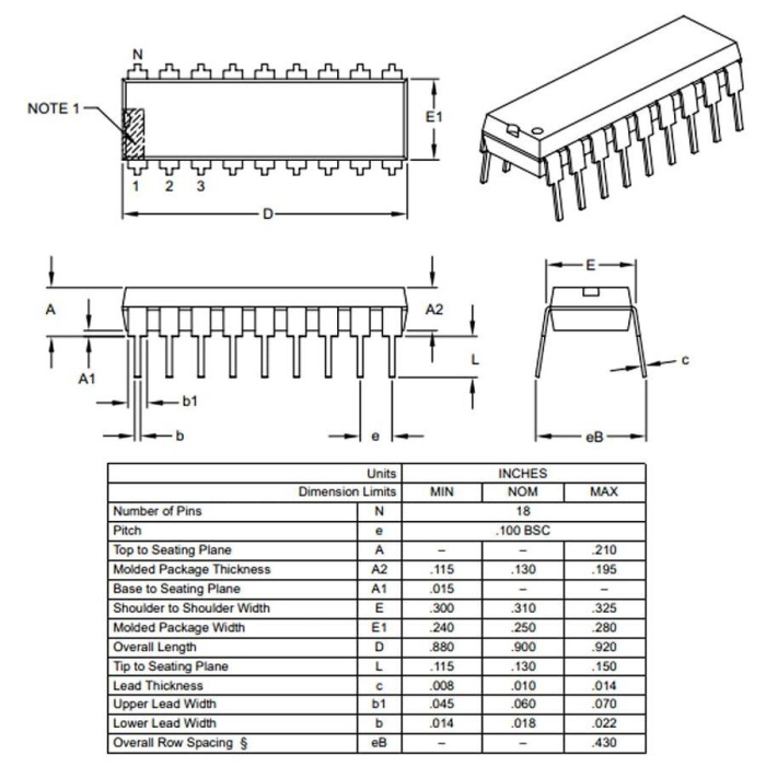PIC16F84A 20/P PDIP-18 8-Bit 20MHz Mikrodenetleyici