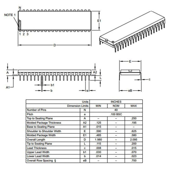 PIC18F4520 I/P DIP-40 8-Bit 40MHz Mikrodenetleyici