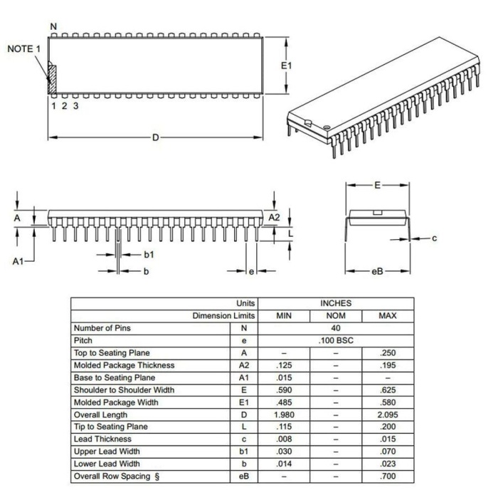 PIC18F4580 I/P DIP-40 8-Bit 40MHz Mikrodenetleyici