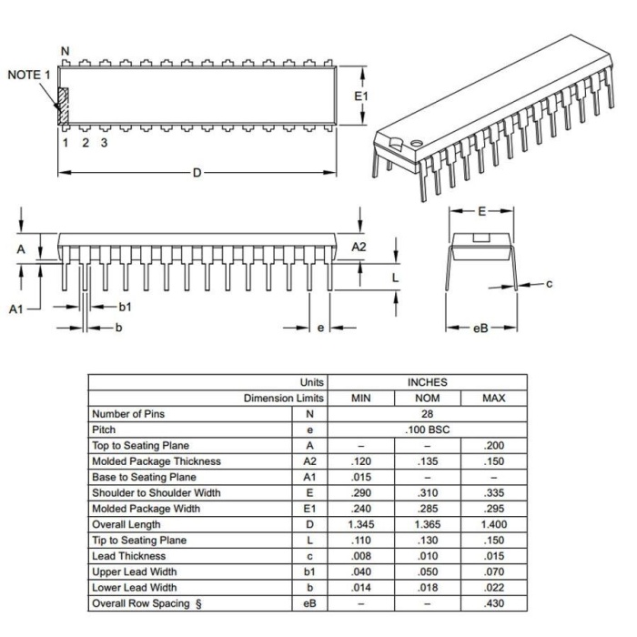 PIC16F873-20/SP SPDIP-28 8-Bit 20 MHz Mikrodenetleyici