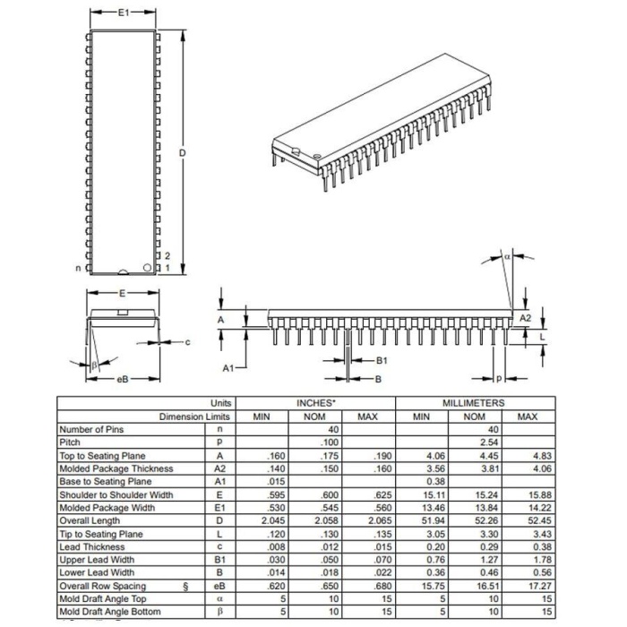 PIC16F884-I/P Dip-40 20MHz 8-Bit Mikrodenetleyici