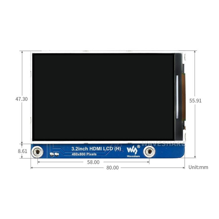 3.2 inç HDMI IPS LCD Ekran (Y) 480×800