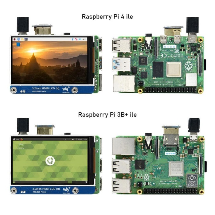 3.2 inç HDMI IPS LCD Ekran (Y) 480×800