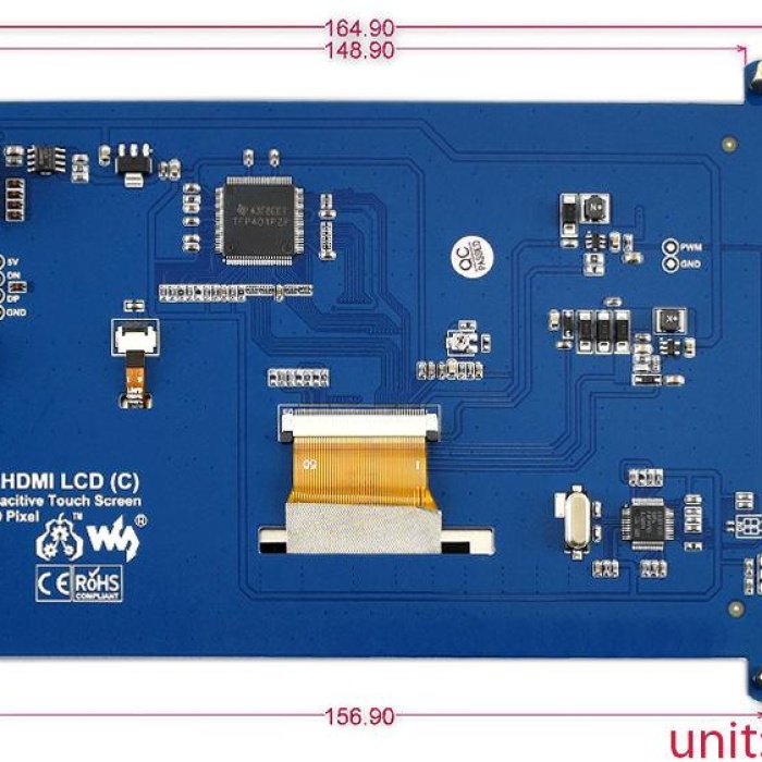Raspberry 7 Inch HDMI Lcd C Ekran 1024×600 IPS Geniş Platform Desteği