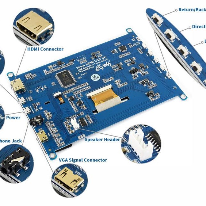 7 inch HDMI LCD (H) IPS Kapasitif Dokunmatik Ekran- 1024x600
