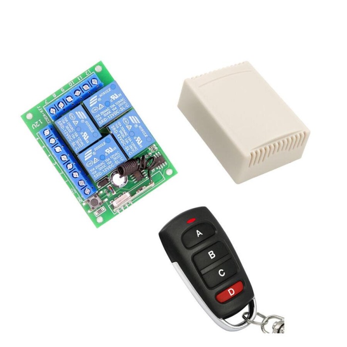 4 Kanal 10A 433 MHz Mini Alıcı Verici Set
