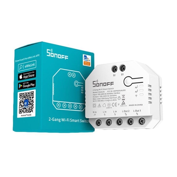 Sonoff Dual R3 Akıllı Çift Kanallı Röle Kartı