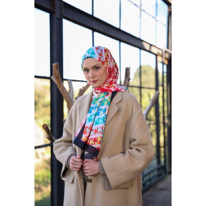 Boheme Collection Soft Şal Turkuaz Kırmızı