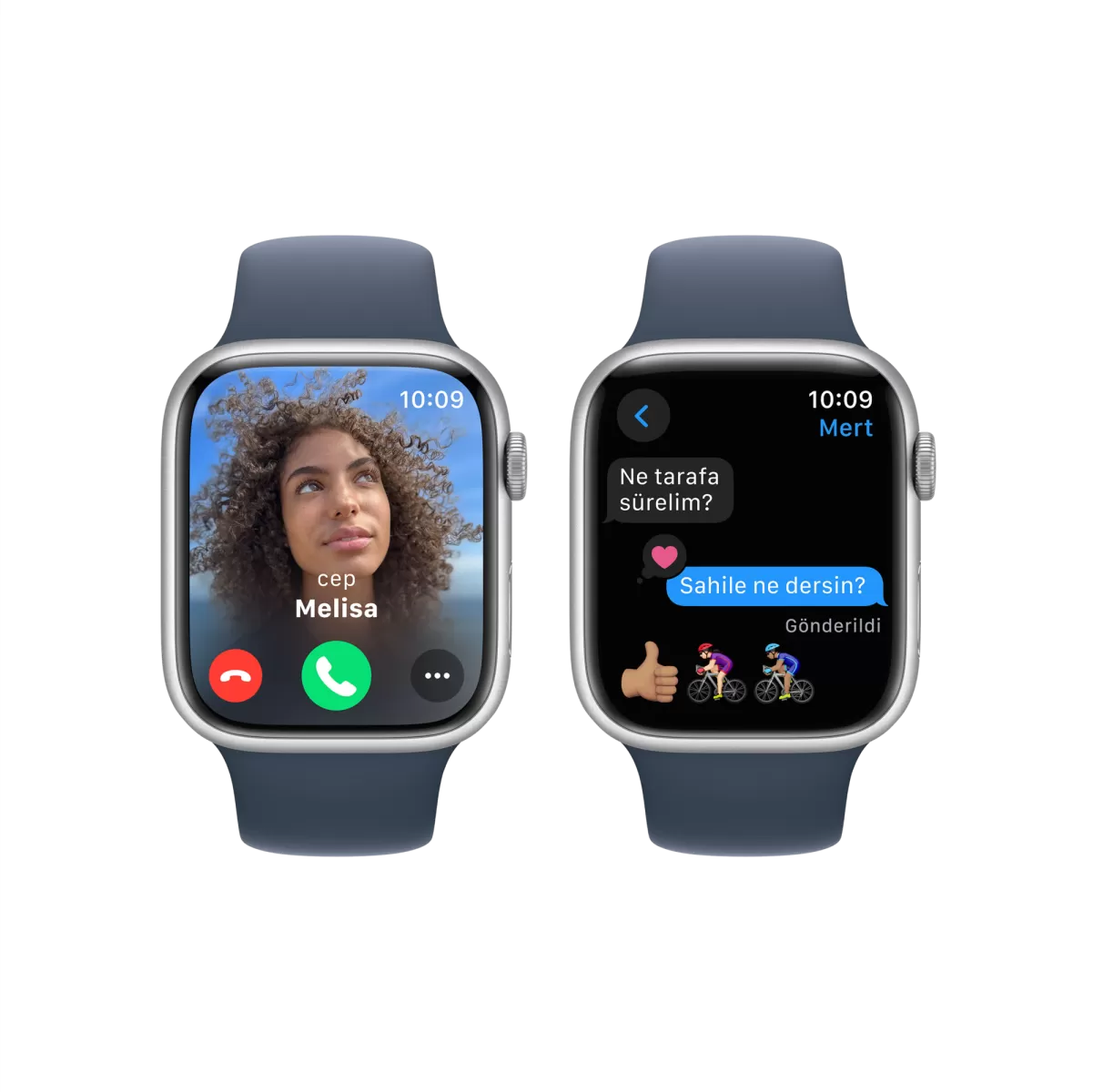 APPLE Apple Watch S9  41mm Gümüş-Mavi SB - M/L Akıllı Saat