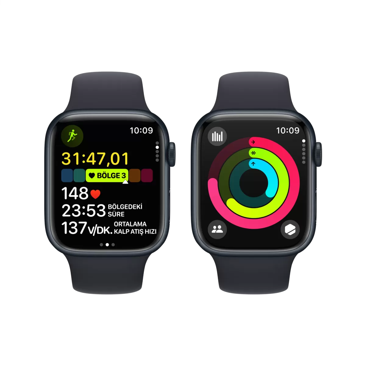 APPLE Apple Watch S9  41mm Gece Yarısı SB M/L Akıllı Saat