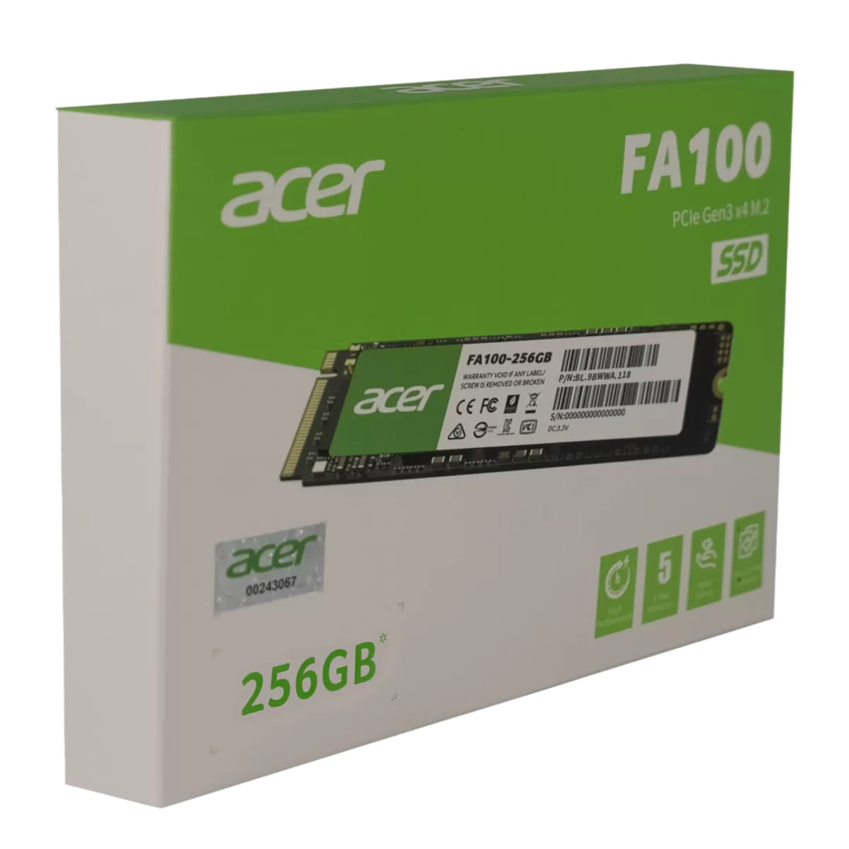 ACER Acer FA100 PCIe NVMe 256GB Bilgisayar Çevre Birimleri