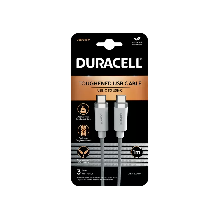 Duracell DURACELL 1M LIGHTNING CABLE BLACK C-C Şarj Kabloları