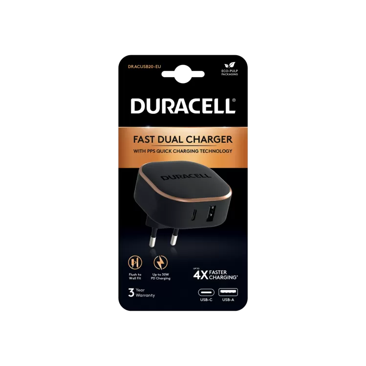 Duracell DURACELL WALL CHARGER 30W BLACK Şarj Cihazları