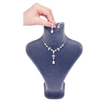 Zirkon Taşlı, Rodyum Kaplama Kolye Küpe Seti 51, Gümüş Renk