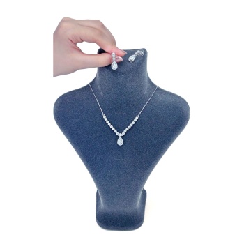 Zirkon Taşlı, Rodyum Kaplama Kolye Küpe Seti 54, Gümüş Renk