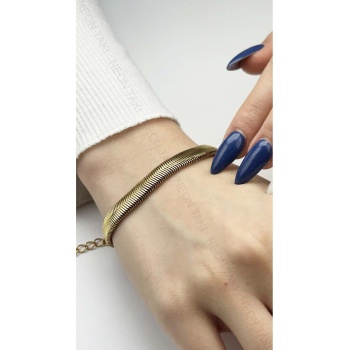 Bileklik, Kararmayan Paslanmaz Çelik, Kalın model, Altın Renk, Model134