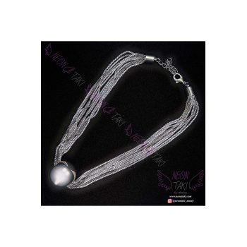 Çoklu Zincirli, Küreli, Paslanmaz Çelik Kolye 123, Gümüş Renk