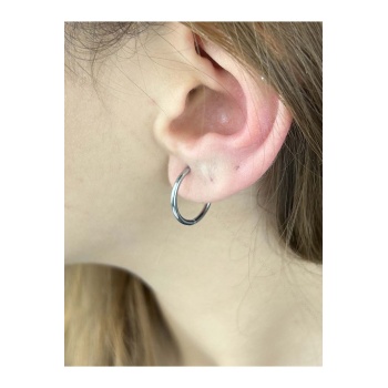 Küpe, Kararmayan Paslanmaz Çelik, Halka Model, Gümüş Renk, Model423