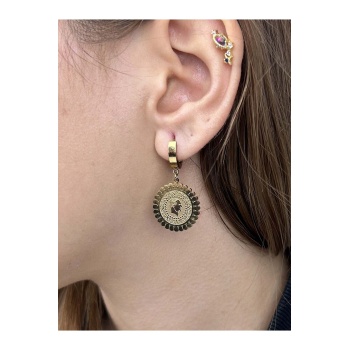 Küpe, Kararmayan Paslanmaz Çelik, Ata Model Reşatlı, Altın Renk, Model220