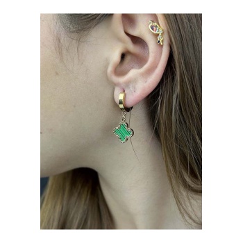 Küpe, Kararmayan Paslanmaz Çelik, Sallantılı, Altın Renk, Model223