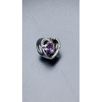 Charm, Zirkon Taşlı, Kararmayan, Kalp, Sonsuz Aşk, BİLEKLİK DAHİL DEĞİL, Gümüş Renk, Model15