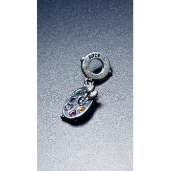 Ressam Paleti, Sallantılı, Pan Bileklik için Çelik Charm 32, Gümüş Renk (BİLEKLİK DAHİL DEĞİLDİR!!)