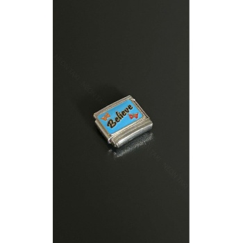 Charm, İtalyan Bileklik için, Kararmayan , İnanmak Yazan, BİLEKLİK DAHİL DEĞİL, Gümüş Renk, Model4