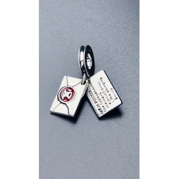 Kabul Mektubu, Sallantılı, Pan Bileklik için Çelik Charm 9, Gümüş Renk (BİLEKLİK DAHİL DEĞİLDİR!!)