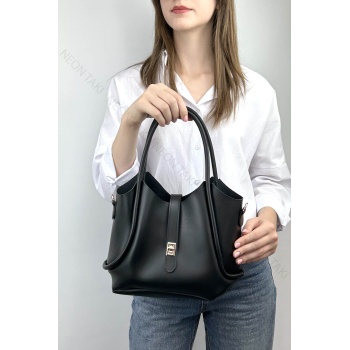 Yavrulu Yumuşak Deri Ayarlanabilir Askılı Kadın Çanta Siyah,67