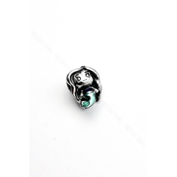 Deniz Kızı, Prenses, Pan Bileklik İçin 316 Paslanmaz Çelik Charm 52, Gümüş, BİLEKLİK DAHİL DEĞİL