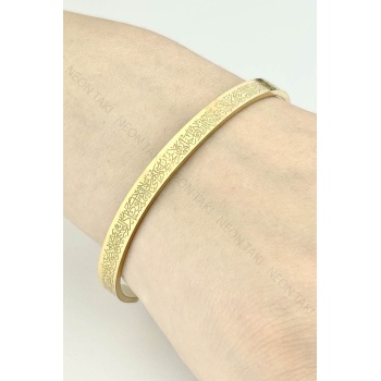 Paslanmaz Çelik Ayetel Kürsi Bileklik 180, Altın Renk