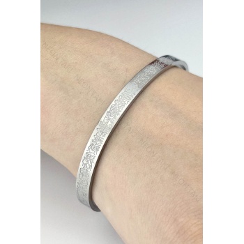 Paslanmaz Çelik Ayetel Kürsi Bileklik 181, Gümüş Renk