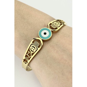 Ay, Yıldız, Fatma Ananın Eli, Paslanmaz Çelik Bileklik 188, Altın Renk