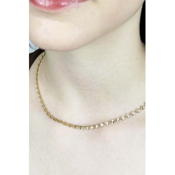 Paslanmaz Çelik Pul Kolye 415, Altın Rengi