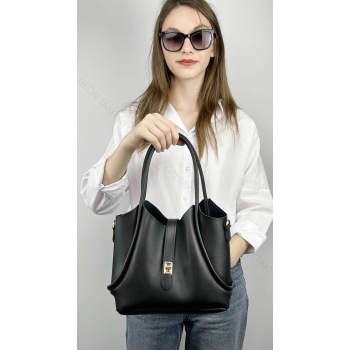 Yavrulu Yumuşak Deri Ayarlanabilir Askılı Kadın Çanta Siyah,67