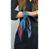 Çok Renkli, Piliseli (Katlamalı) Fular 30, 48cmx48cm