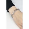 3 Lü, Kare Kesit, Zik Zak, Paslanmaz Ajda Bilezik 160, Çap 65 Mm, Gümüş Renk