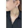 Zirkon Taşlı, Küpe Ve Kolye, Platinyum Kaplama Çelik Set 42, Gümüş Renk