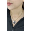Kolye, Kararmayan Paslanmaz Çelik, Kalp Detaylı, Top Zincir, Altın Renk, Model101