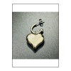 Küpe, Kararmayan Paslanmaz Çelik, Kalp Detaylı, Gümüş Renk, Model419