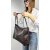 Çift Saplı Yumuşak Deri Omuz ve El Çantası Acı Kahve, 71