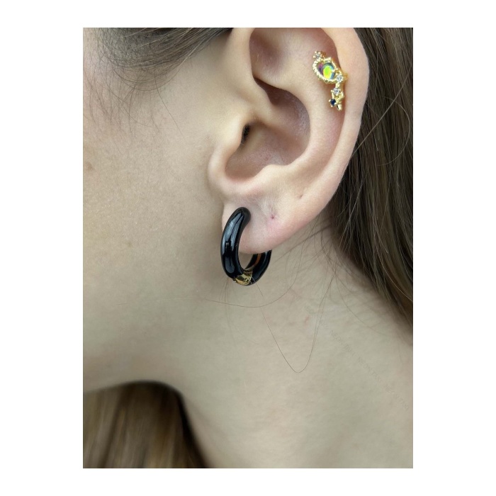 Küpe, Kararmayan Paslanmaz Çelik, Halka Model, Altın Renk, Model574