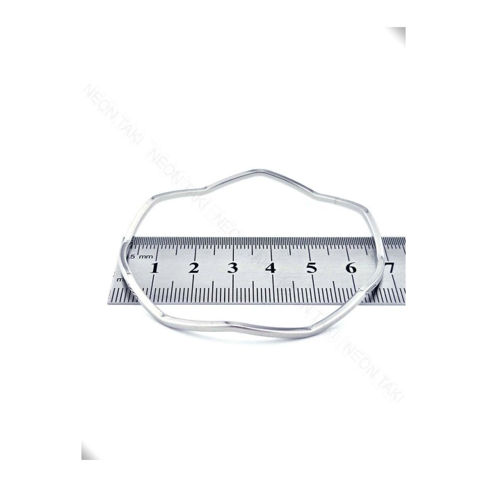 3 Lü, Kare Kesit, Zik Zak, Paslanmaz Ajda Bilezik 160, Çap 65 Mm, Gümüş Renk