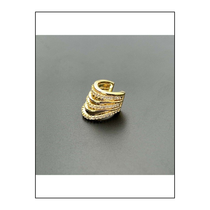 Küpe, Zirkon Taşlı, Kararmayan Çelik, Kıkırdak bölgesi, , Altın Renk, Model508