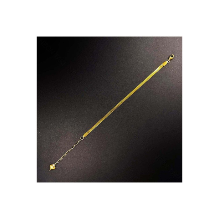 Bileklik, Kararmayan Paslanmaz Çelik, İtalyan Zinciri, Altın Renk, Model126