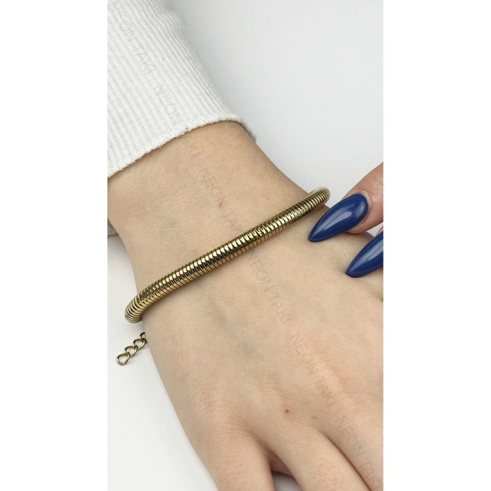 Bileklik, Kararmayan Paslanmaz Çelik, Altın Renk, Model382