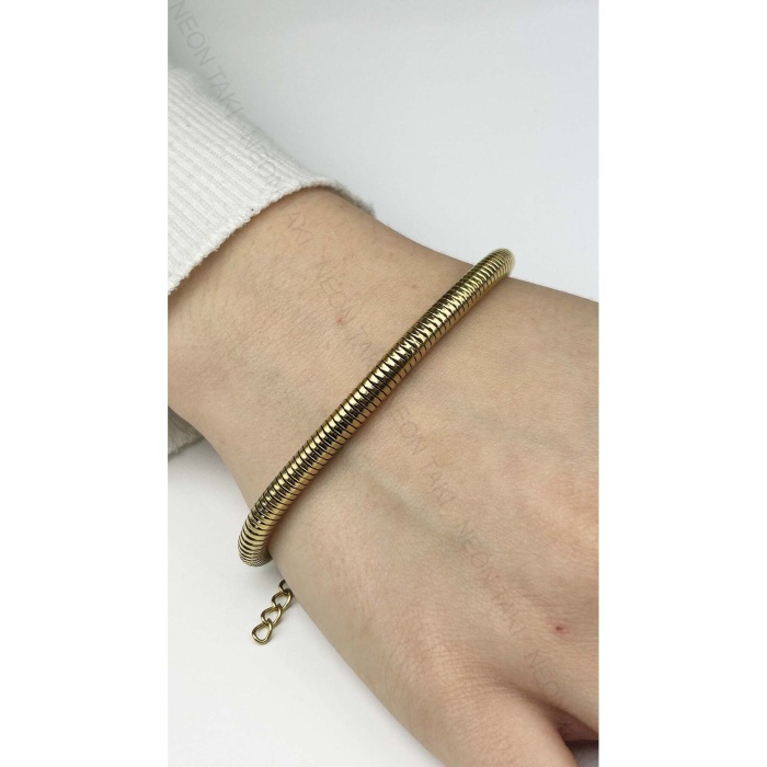 Bileklik, Kararmayan Paslanmaz Çelik, Altın Renk, Model382