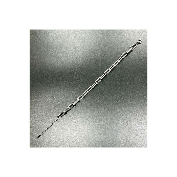 Bileklik, Kararmayan Paslanmaz Çelik, Gümüş Renk, Model378